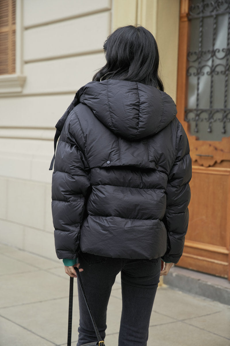 Short-length padded down jacket