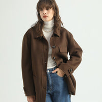 Wool Belted-waist Coat