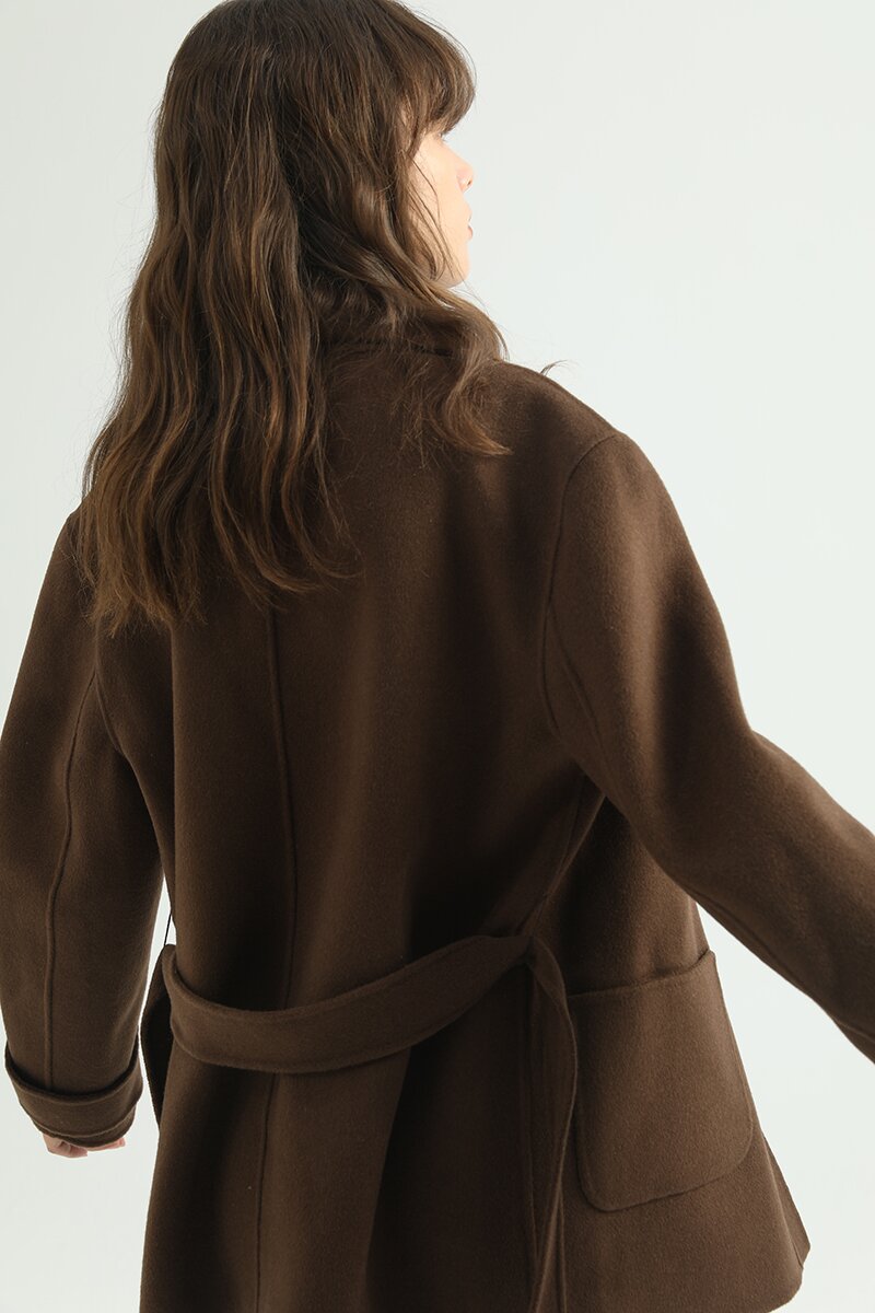 Wool Belted-waist Coat