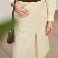 Cotton Beige A-line Skirt