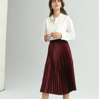 Velvet Pleated Mid-length Skirt