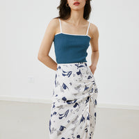 Ruched Print skirt