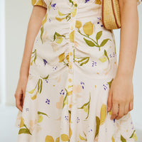 Lemon Floral Mini Dress