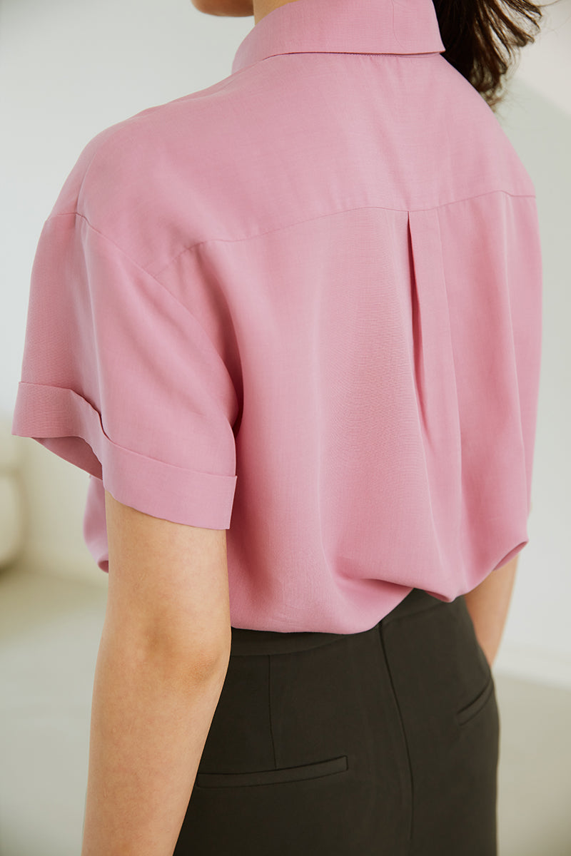 Short-Sleeved Lyocell Shirt